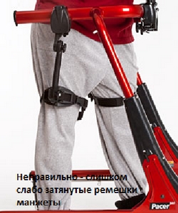 Не затянуты манжеты крепления бедер в тренажере Не затянуты манжеты крепления бедер в тренажере